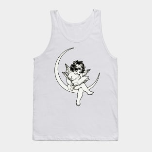 Little angel on the moon reading a book Tank Top